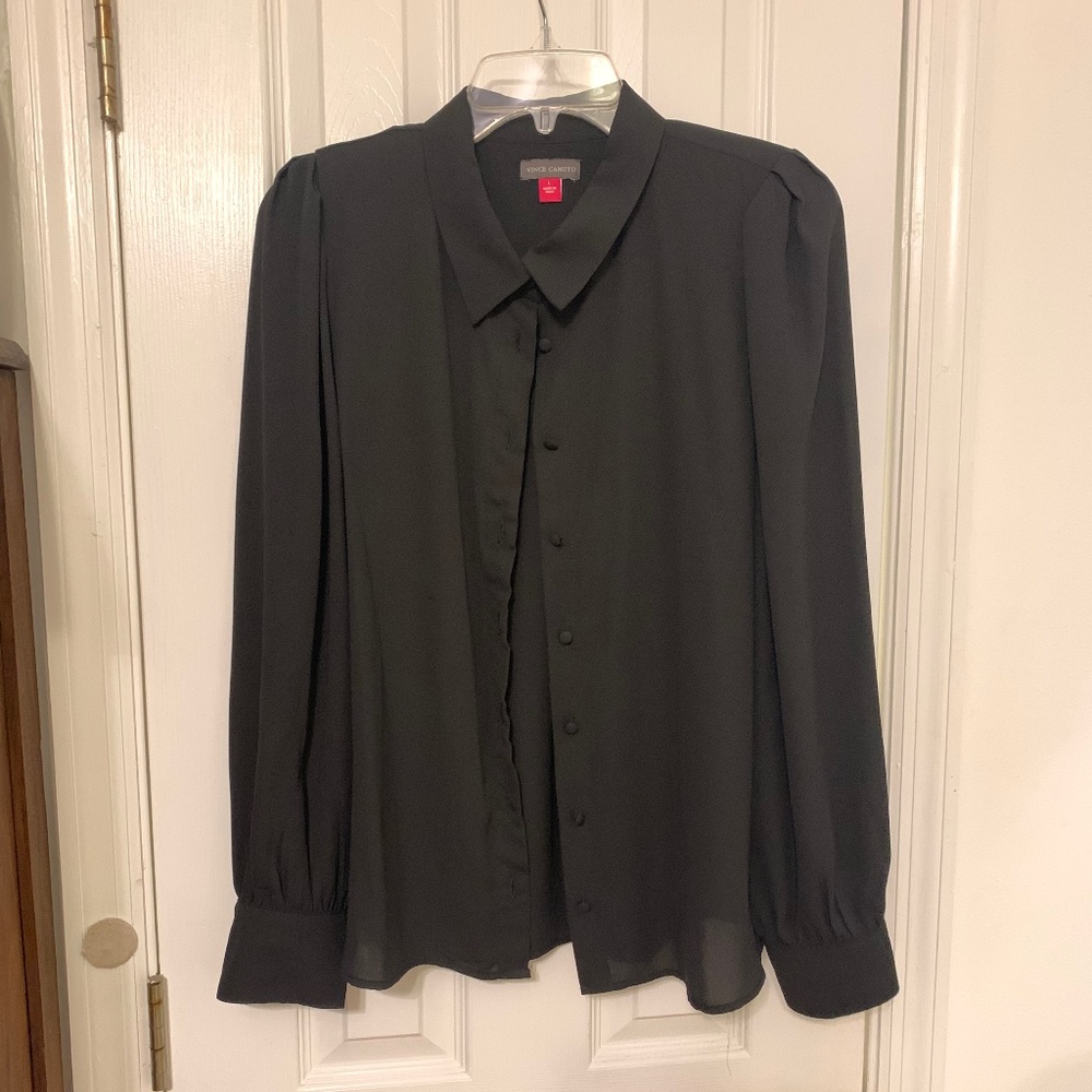 Vince Camuto Black Button Down Top